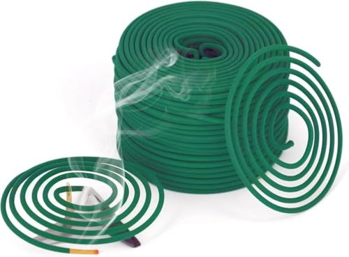 Citronella Räucherspirale, Zitronengras Coils mit Halterung, für den Gebrauch im Freien, im Wohnzimmer, auf der Terrasse, Tischdeko, Picknick, Camping, Garten, 48 Spiralen (24x2)