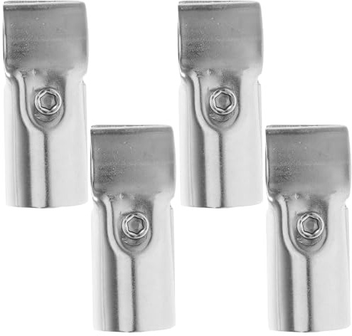 BUGUUYO 4pcs Stainless Steel Clamp Pole Clamp for Chain Link Fence Farm Shelf End Rail Bracket DIY Woodworking Greenhouse Dog Kennel Pipe Fitting