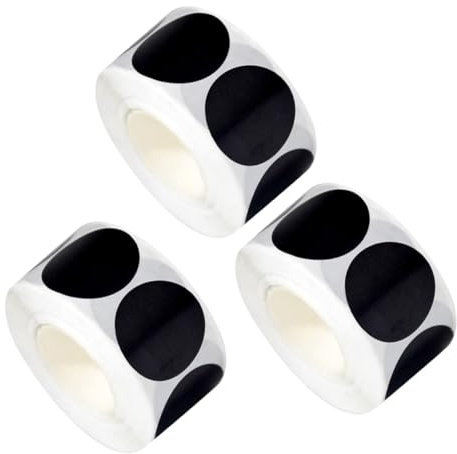 LALAFINA Etiquetas Adhesivas Redondas para Especias Reutilizables 50 MM 300 Unidades por Rollo 3 Rollos Etiquetas de Pizarra Blancas para Frascos de Cocina y Almacenamiento