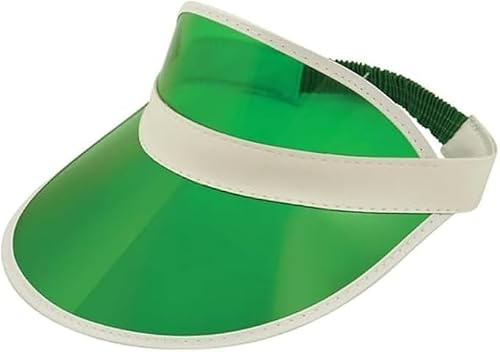 Makii Sun Visor Hat for Men and Women - Unisex Multicoloured Golf Visor for Pub Golf Fancy Dress Retro Coloured Sun Hats 90s Fancy Dress Accessories (Green)