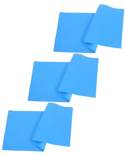 Yardwe 3pcs Swimming Pool Ladder Mat Set Blue Pvc Non-slip Step Pads Wide Stepping Area Easy Installation Suitable for Private Home Pools