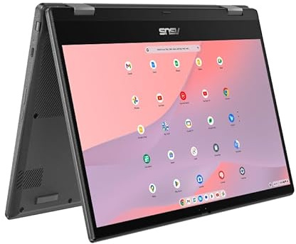 ASUS Chromebook CM14 Flip CL1402FM2A-EC0320 - Ordenador Portátil 14 Full HD (MediaTek Kompanio 520, 4GB RAM, 64GB eMMC, Arm Mali-G52 MC2, ChromeOS) Gris Gravidad - Teclado QWERTY español