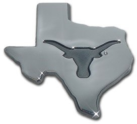 University of Texas Longhorns UTX Debossed State Logo Longhorn Chrome Plated Premium Metal Car Truck Motorcycle College Sports Emblem