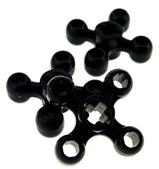 3 x Lego Technic Kugel Zahnrad schwarz in der Mitte ein Achsloch mit 4 Gelenk Kugeln außen Knob Wheel 32072