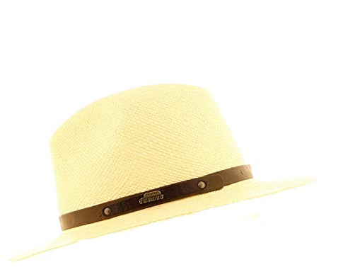 votrechapeau Chapeau Panama en Paille Cuenca, Chapeau Fedora, Bord baissé (Tour de Tête 54 cm)