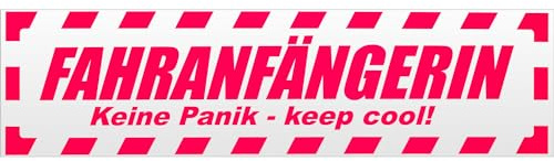 Kiwistar Magnetschild Fahranfängerin gestreift - 30cm Neonpink - magnetisch für Auto PKW Kfz - wiederverwendbares Hinweisschild aus Magnetfolie - für Fahrzeug, Truck