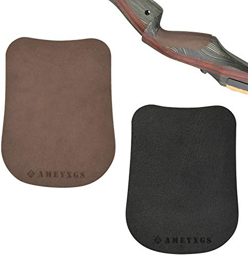 MILAEM 2pcs tir à l'arc Arc poignée en Cuir Selle Auto-adhésive rembourré Protecteur de poignée d'arc Accessoires pour Arc Long Arc Classique Arc à poulies