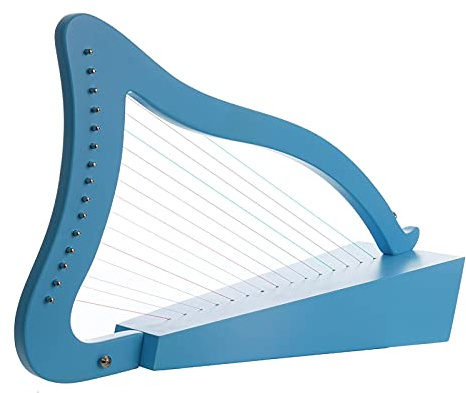 HOUSE 15 SACE LYRE HARP Instrument mit Tuning-Schraubenschlüssel und englisch Kurs für Kinder Anfänger, 22.6inch groß, 4 lbs Gewicht, beste Geschenk für Musikliebhaber (Color : Blue)