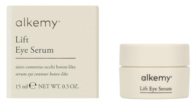 ALKEMY Crema Contorno de Ojos antiarrugas e hidratante - efecto lifting y para ojos cansados, Bolsas, Ojeras con Ácido Hialurónico y Argireline, Cosmética Natural, Dermatológicamente Testada, 15 ml
