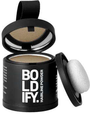 BOLDIFY Haaransatzpuder, Ansatzfarbe zum Kaschieren – Mittelblond, 10g | Wasserfest, 24 Std. Halt, Fleckenfrei, für dünner werdendes Haar, Ansatzkaschierung, für Damen & Herren