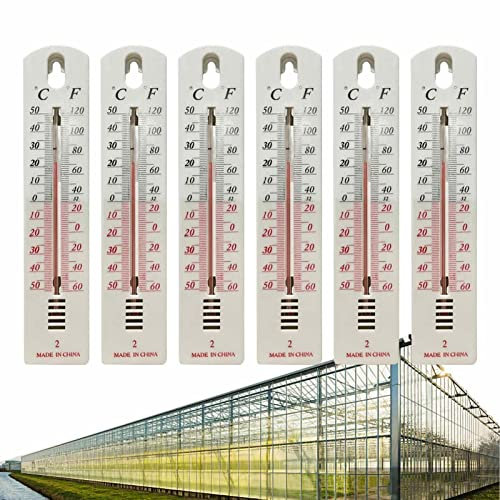 6PCS Wall Thermometer, Garden Or Greenhouse Indoor And Outdoor Temperature Thermometer Wall Mounted, Room Thermometer Ideal For Home, Garden, Greenhouse Or Garage