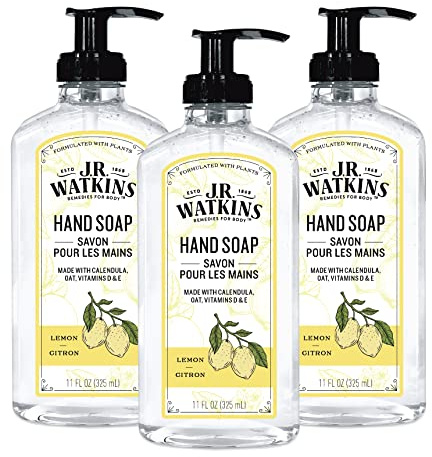 J.R. Watkins Gel Hand Soap, 3 Pack of 11 Fl Oz, Lemon