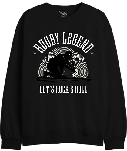 REPUBLIC OF CALIFORNIA Rugby Legend UXREPCZSW046 Herren Sweatshirt, Schwarz, Größe XXL, Schwarz, XXL