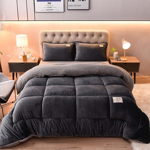 Winter Baumwolle Bettdecke,Dicker Warmer Plüsch Winterdecke Steppdecke, Flauschige Künstlich Kaschmir Steppdecken, Dicke Bettdecke für kaltes Wetter 150x200cm 2kg