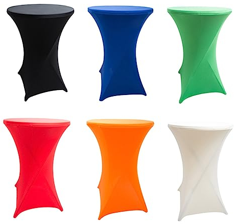 MAGICLULU Stretch Tischdecke aus Spandex-gemisch Stretch für Runde Tische Dunkelblau Blickdicht mit Verstärkten Gummibändern an Ecken für Outdoor-veranstaltungen Messen Bankette
