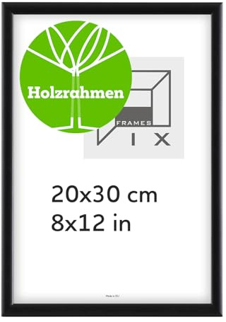 Pix FRAMES Bilderrahmen 20x30 cm - Holz Fotorahmen - Holzbilderrahmen mit Plexiglas Scheiben - Modern Photo Frame - Bilderrahmen Holz zum Aufhängen und Aufstellen - Wooden Picture Frame