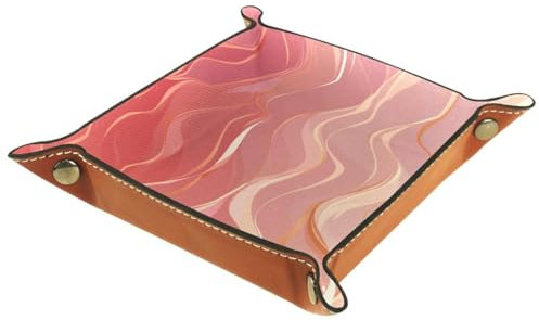 YTYVAGT Valet Tray Aufbewahrungsbox,Schreibtischablage,Schmuck,Schlüsselablage,Organizer,5.7x1.18 in,abstrakter marmordruck roségold