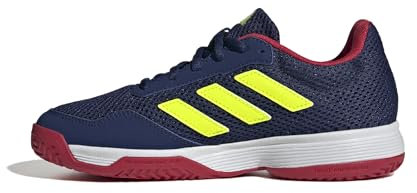 adidas Gamespec Kids Tennis Shoes, Zapatillas, Dark Blue/Lucid Lemon/FTWR White, 38 EU