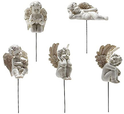 Nuytghr Engel-Gartenstecker | Engel-Gartendekorpfähle | himmlische Engel-Gartenstecker | Engel-Gartenpfähle | Engelsflügel-Gartenstecker | Metallengel Gartenstecker | Kunstharz