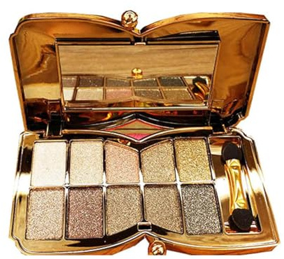 XFEXM Glitter Eyeshadow Palette, 10 Colors Sparkle Shimmer & Matte Eye Shadow Highly Pigmented Waterproof Long Lasting Makeup Set (Color 5)