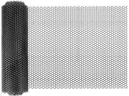 Ayztantine Drahtgitter Feinmaschig Zaungeflecht aus Kunststoff, leichtes Hühnerdrahtgeflecht, 300 x 40 cm, Blumennetz for Handwerk, Gartenarbeit, Geflügelzäune(A-black,6x0.4m)