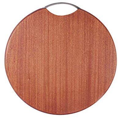 ISCBAFYX Tabla De Desayuno Tabla De Merienda De Madera Tabla De Cortar Redonda Diseño De Mango De Madera Maciza Fácil Mantenimiento Utilizado para Pescado, Carne Vegetal Y Aves Marrón,33X33X2.5CM
