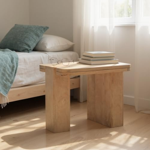 Gall&Zick Massivholz Hocker, Beistelltisch, Sitzhocker aus Holz, Holzhocker (rechteckig)