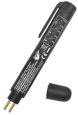 Stylo Testeur de Liquide de Frein, Stylo de Contrôle de la qualité de L'huile, Analyseur d'humidité avec 5 Indicateurs LED, Accessoires de Voiture