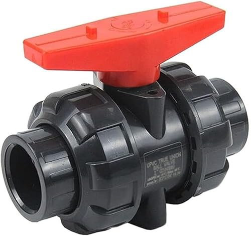 Double Ball Valve, Water Pipe Valves,Water Pipe Valve Heavy Duty Ball Valve Shut Off 1Pcs Double-by-Ring ID 20mm-50mm UPVC Union DN15- DN40 PVC W(Inner 50mm (Dn40))