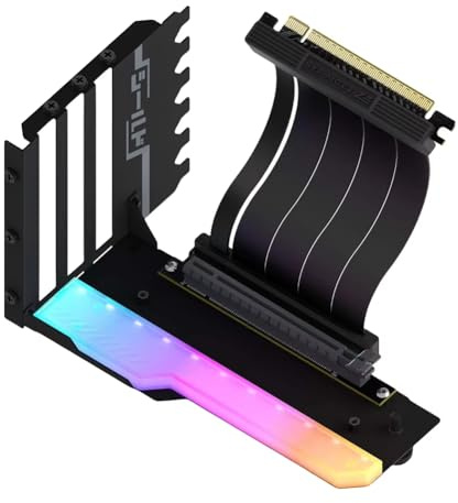 Gvvsjgdbis vertikal GPU monteringsfäste med PCI-E 4.0 X16 stigkabel videokort stödssats 90 graders rät vinkel svart