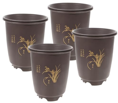 BESPORTBLE 4 Sets Flowerpot Saucer Unique Plant Pots Plant Containers Orchid Potting Mix Flower Planter Planters Orchid Bark Pot for Orchid Plants Indoor Mini Plant Pots Orchid Pots Plastic