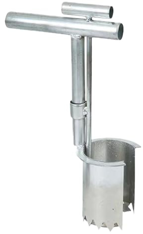 JIEBWCHA Pflanzgefäß Werkzeug, Edelstahl Pflanzhilfe für Blumenzwiebel, Heavy Duty Garten Sod Plugger Tool für Bodendecker, Frühling