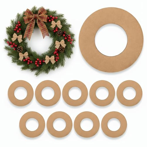 Didiseaon 11pcs Round Wreath Frames for Crafts Sturdy Cardboard Wreath Making for Boys and Girls Art Projects and Home Decorations for Family Activities and Creative Fun