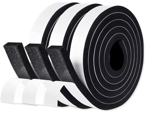 OQKAHIV Lot de 3 Rouleaux Feutrine Autocollante, Rouleaux de Ruban de Feutre Autocollant - Découpable - Patins en Feutre Anti-grincement - pour fenêtres et Portes, chaises, Patins pour Meubles, Noir