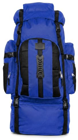 Sterling Sports 120L Extra Großer Wander- & Camping-Rucksack – Schnell trocknender Rucksack für Camping, Angeln, Trekking & Outdoor-Abenteuer – Idealer Reiserucksack für Damen & Herren, blau, 120