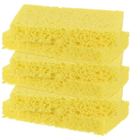 M METERXITY 6-Pack Esponjas De Cocina, Esponja De Celulosa Ecológica Condensada Sin Rayar Para Cocina/Hogar/Baño, Limpia Suciedad Resistente Estropajo Para Platos [Amarillo]