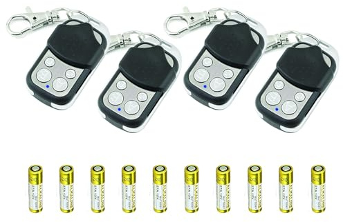 Enterelettronics KIT 4 TELECOMANDI PER CANCELLO SOLO A 433,92MHZ e a CODICE FISSO +10 BATTERIE OMAGGIO