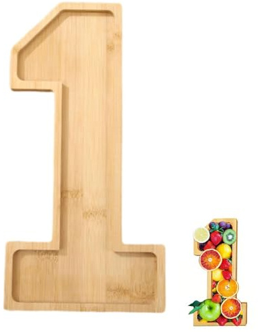 Hayaww Juego De Bandejas De Madera con Números Bandeja para Comida Pan para Refrigerios Pequeña De Madera con Números Tabla para Charcutería Placa Aniversario (1)