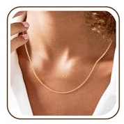 DORANA 1.5mm Gold Chains for Women S925 Twisted Rope Chain Sturdy Sterling Gold Chain Necklace Fade-Proof Ladies Necklace Jewellery Gifts