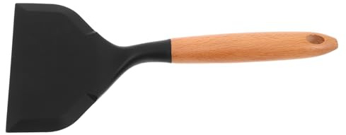 PartyKindom Japanese Silicone Cooking Spatula with Wooden Handle Non Stick Frying Turner for Flipping Stirring and Serving Versatile Kitchen Utensil for Safe Cooking with Heat Resistance