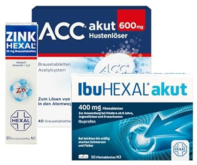 ACC akut 600 Brausetabletten 40Stk + IBU HEXAL akut 400 Filmtabletten 50Stk + ZINK HEXAL Brausetabletten 20Stk