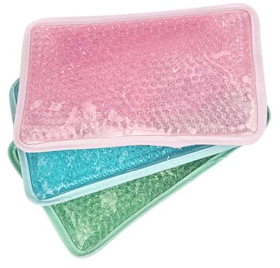 KOMBIUDA 3 Pezzi Cuscinetti Gel Riutilizzabili per Terapia Caldo e Freddo in Pvc per Collo e Spalle