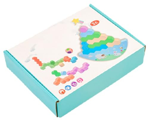 Genérico Blocs empilables en bois - Jeu d'empilage en bois | Blocs sensoriels de construction - Pour une motricité fine, un développement sensoriel, un apprentissage précoce préscolaire des de