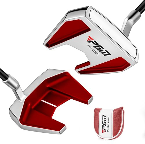 PGM Golf Putter for Men and Women - High MOI Mallet with Easy Alignment - Lightweight Graphite Shaft - Low Center of Gravity for Straighter Putts - Red -35
