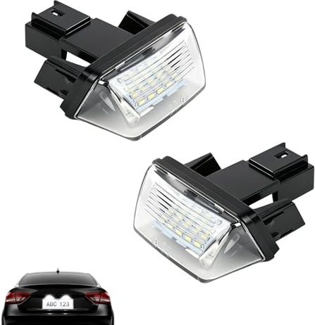 Lacryphx 2 Pièces Feux De Plaque à Led, Eclairage De Compatible Avec Plusieurs Types De VéHicules, Eclairage De Plaque Pour 206 207 306, Plaque Avec Can-Bus, Éclairage De Lumineux
