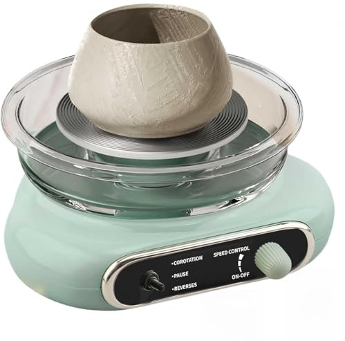 Kit Mini Tornio Elettrico per Ceramica, Tornio Regolabile 0-200RPM con Pedale a Pedale e Vaschetta Schizzi Rimovibile, Set Completo di Strumenti Fai-da-Te per Argilla per Bambini e Adulti Principianti