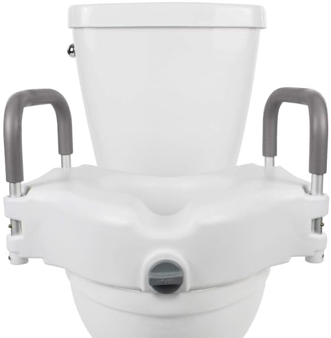 Vive Raised Toilet Seat - 5 Portable, Elevated Toilet Seat Riser & Extender - Elongated and Standard Fit Commode Lifter - Bathroom Safety Extender Assists Disabled, Elderly, Seniors, Handicapped
