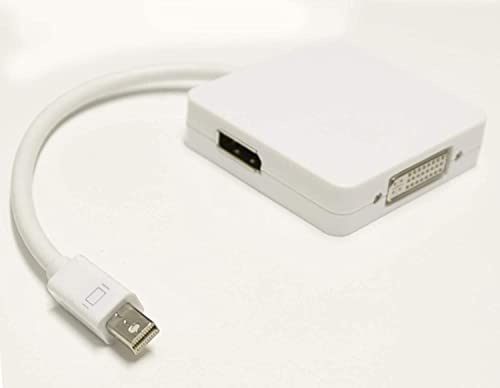 Bucom Thunderbolt 3 en 1 Mini DisplayPort vers DisplayPort DVI HDMI Digi Port Adaptateur pour Apple iMac MacBook Pro Air