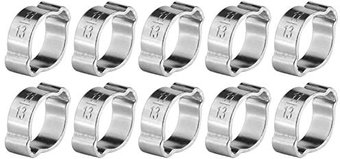 10 Stück 2-Ohr Schellen Rohr Clip Hoop Schlauchschelle Sanitär Fule Petrol Druckluftschellen Schnecken Zahnrad Schlauch Klemmplatten Wurm Antriebs Klipps Schlauchschellen 5-23mm(11-13Mm)