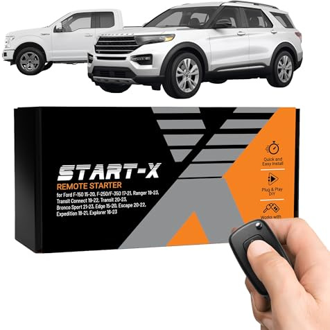 Start-X Remote Starter Kit for Select Ford F-150/F-250/F-350, Ranger, Transit, Transit Connect, Bronco Sport, Edge, Escape, Expedition & Explorer | Push-to-Start & Key Ignition | Plug N Play Install